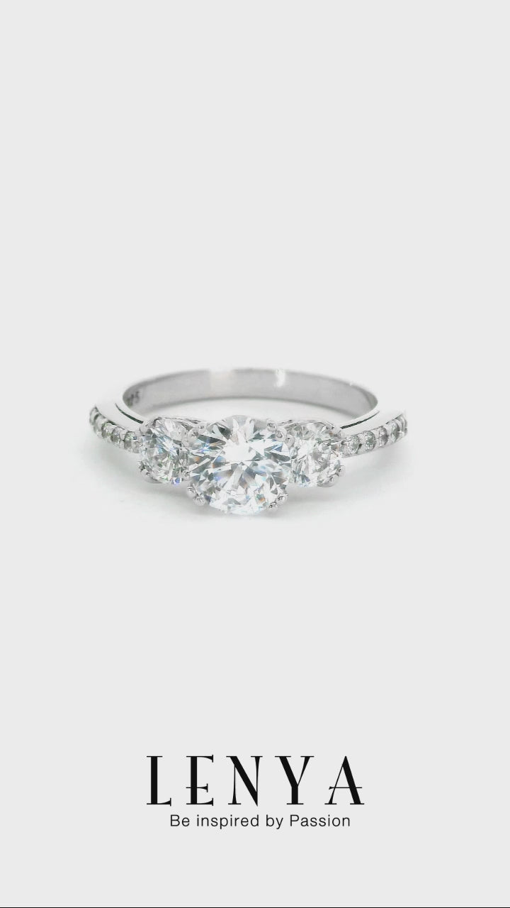 LENYA แหวน LENYA ETERNAL ประดับ  SWAROVSKI ZIRCONIA ตัวเรือนเงินแท้ชุบทองคำขาว