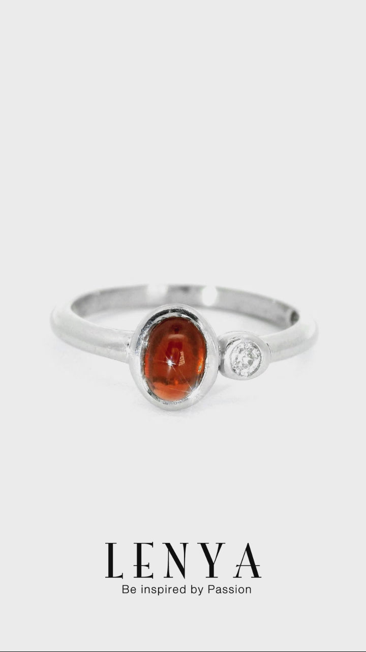 LENYA แหวนเงินแท้ ประดับพลอยโกเมน (Garnet) เสริมบุคลิกความมั่นใจ เสริมให้ร่ำรวย อัญมณีประจำเดือนมกราคม