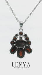 LENYA จี้เงินแท้ ประดับพลอยโกเมน (Garnet) เสริมบุคลิกความมั่นใจ เสริมความร่ำรวย