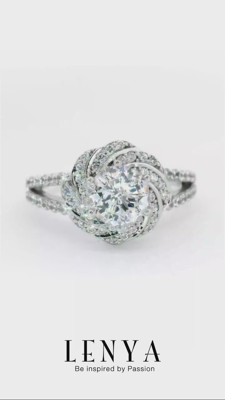 LENYA แหวนเงินแท้ 925 LENYA ETERNAL ชุบทองคำขาว ประดับด้วย SWAROVSKI ZIRCONIA สีขาว สวยคลาสสิค  เสริมบุคลิกเพิ่มความมั่นใจ