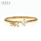 LENYA แหวนประดับพลอยแท้ ไวโทแพซ(White Topaz) ตัวเรือนเงินแท้ ชุบทองคำแท้ สวมใส่ได้ทุกโอกาส