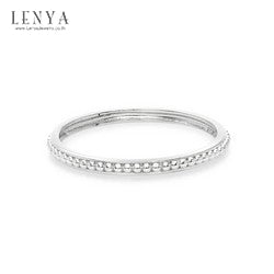 LENYA แหวนเงินแท้ 925 ชุบโรเดียม พื้นผิวแหวนมีลวดลายในตัว สวยได้แม้ไม่มีอัญมณีมาประดับ